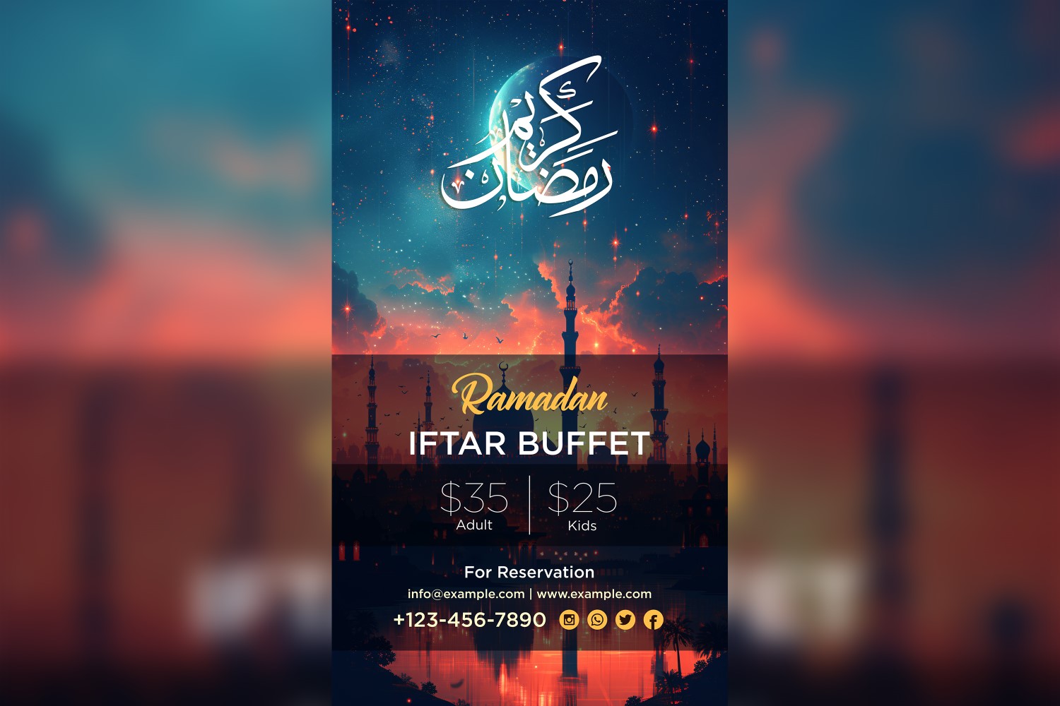 Ramadan Iftar Buffet Poster Design Template 97