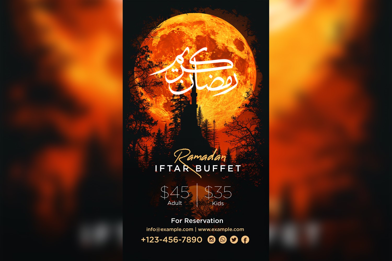 Ramadan Iftar Buffet Poster Design Template 104