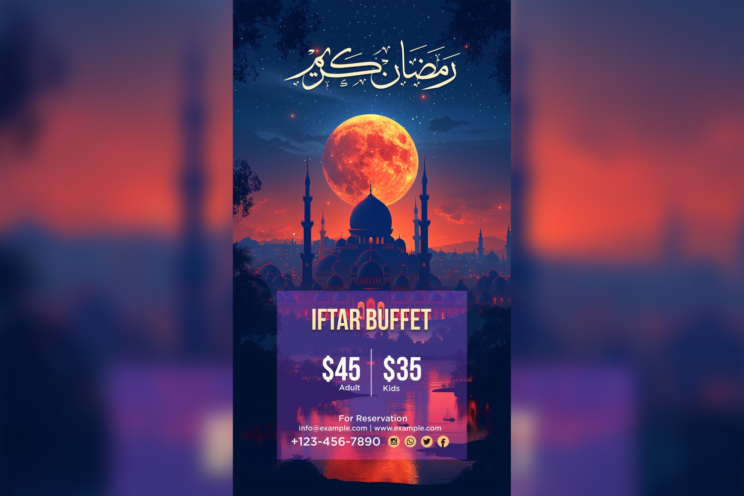 Ramadan Iftar Buffet Poster Design Template 105