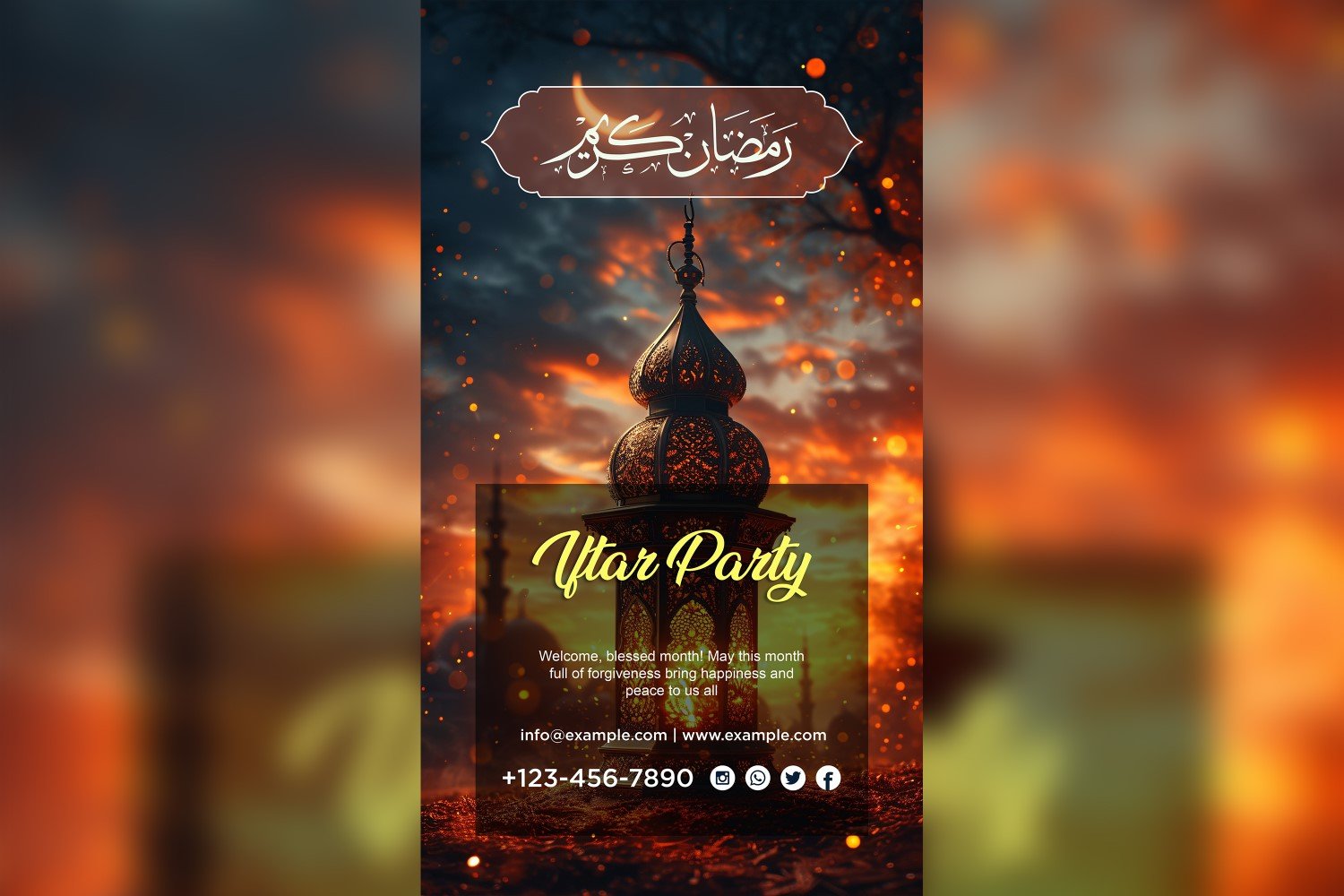 Ramadan Iftar Party Poster Design Template 129