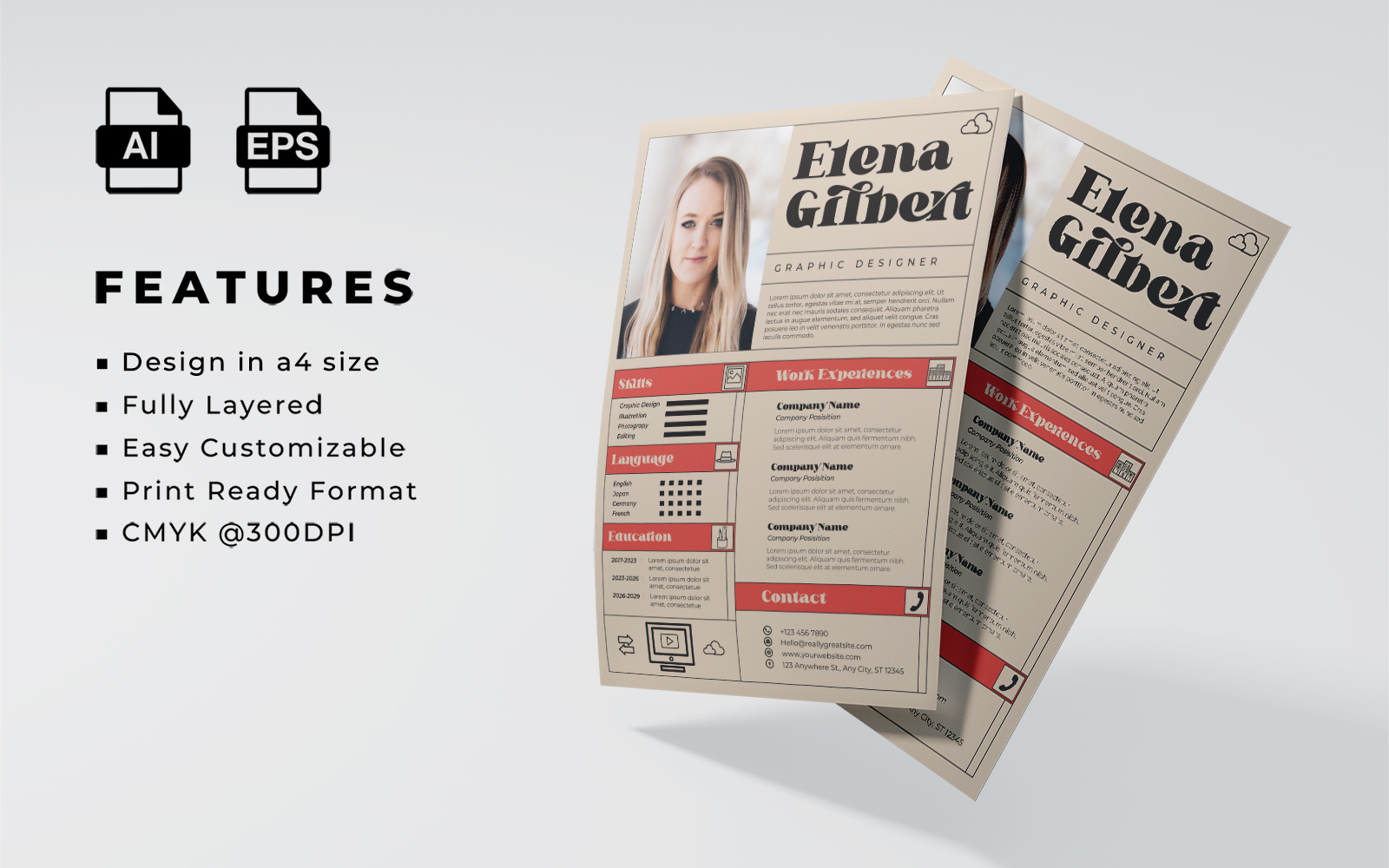 Resume and CV Template Design 04