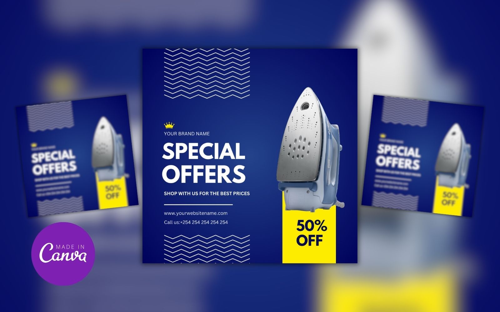 Electronic Iron Box Special Offer Sale Design Template