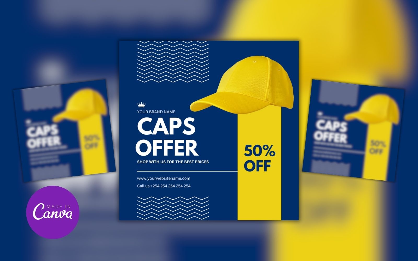 Caps Offer Sale Design Template