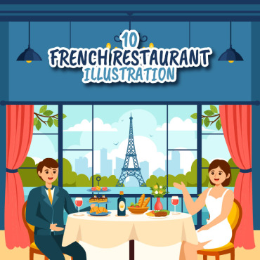 Restaurant French Illustrations Templates 403587