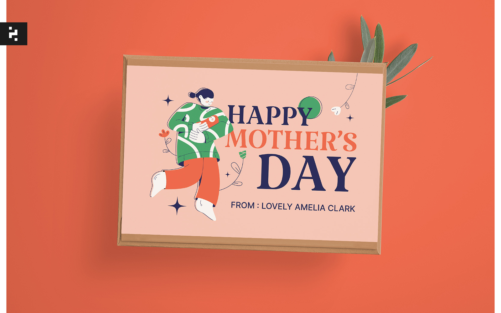 Red Creative Mothers Day Greeting Card