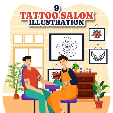Salon Tattoo Illustrations Templates 403656