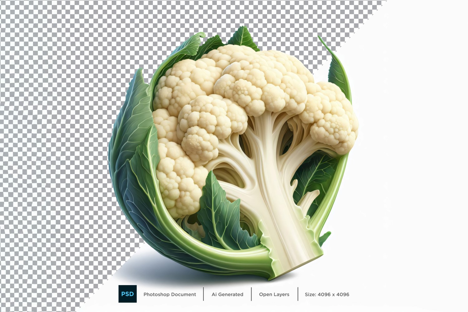 Cauliflower Fresh Vegetable Transparent background 02