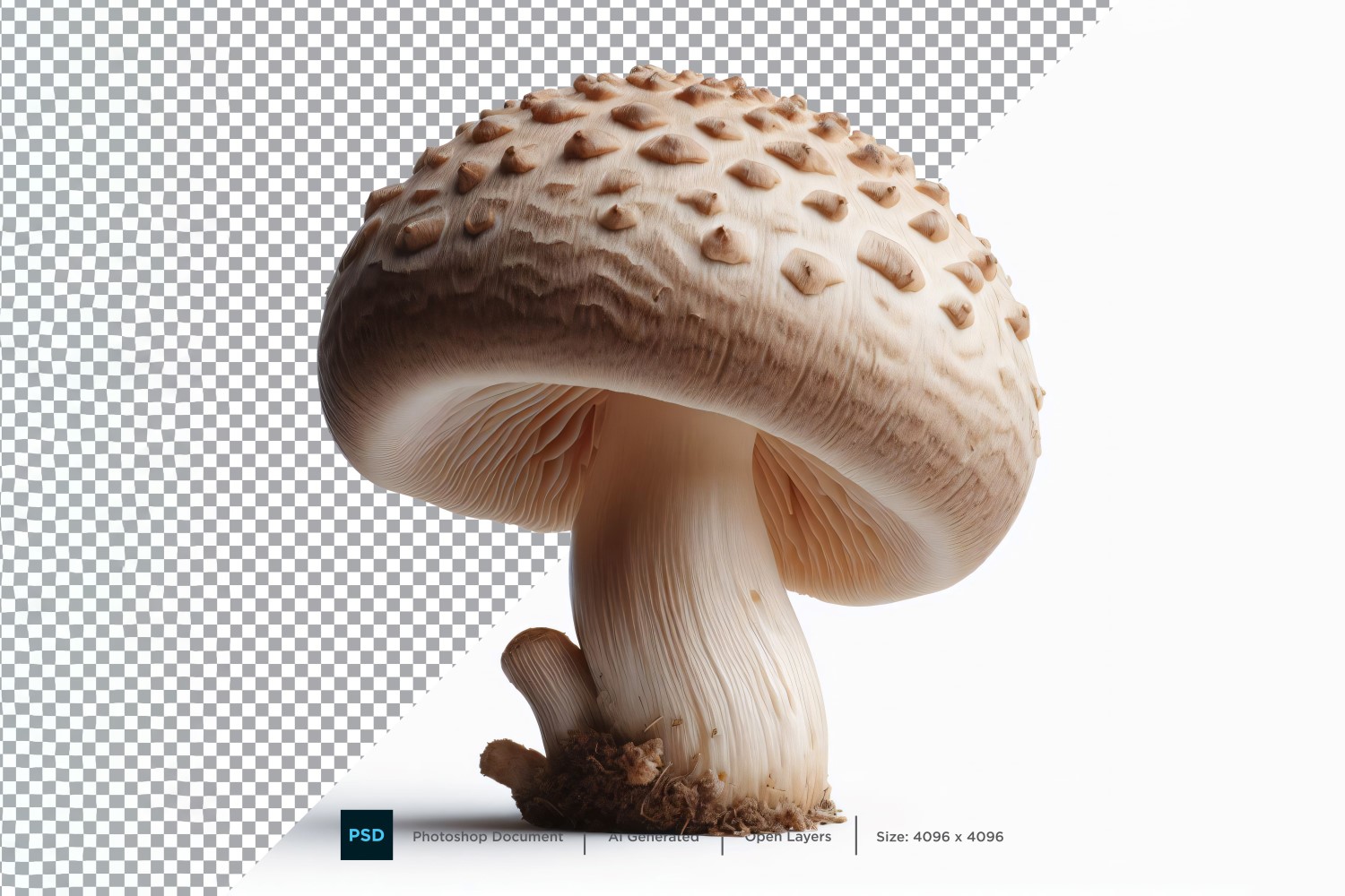 Mushroom Fresh Vegetable Transparent background 04