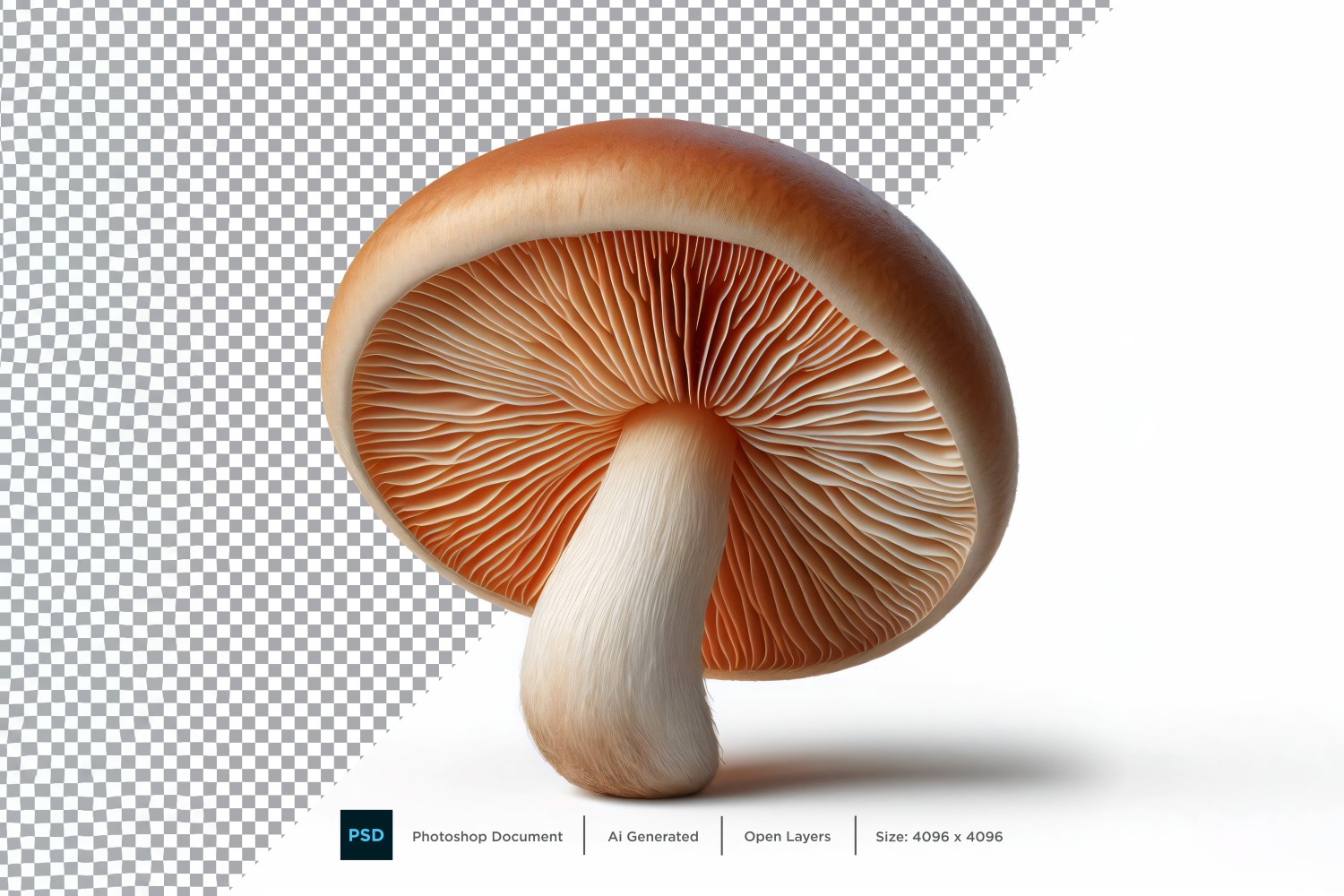 Mushroom Fresh Vegetable Transparent background 06