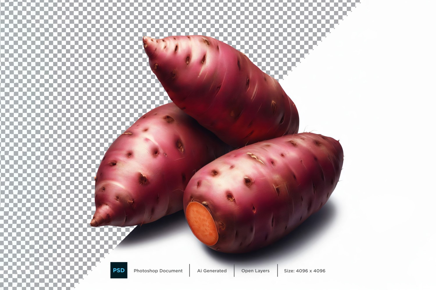 Sweet Potato Fresh Vegetable Transparent background 02