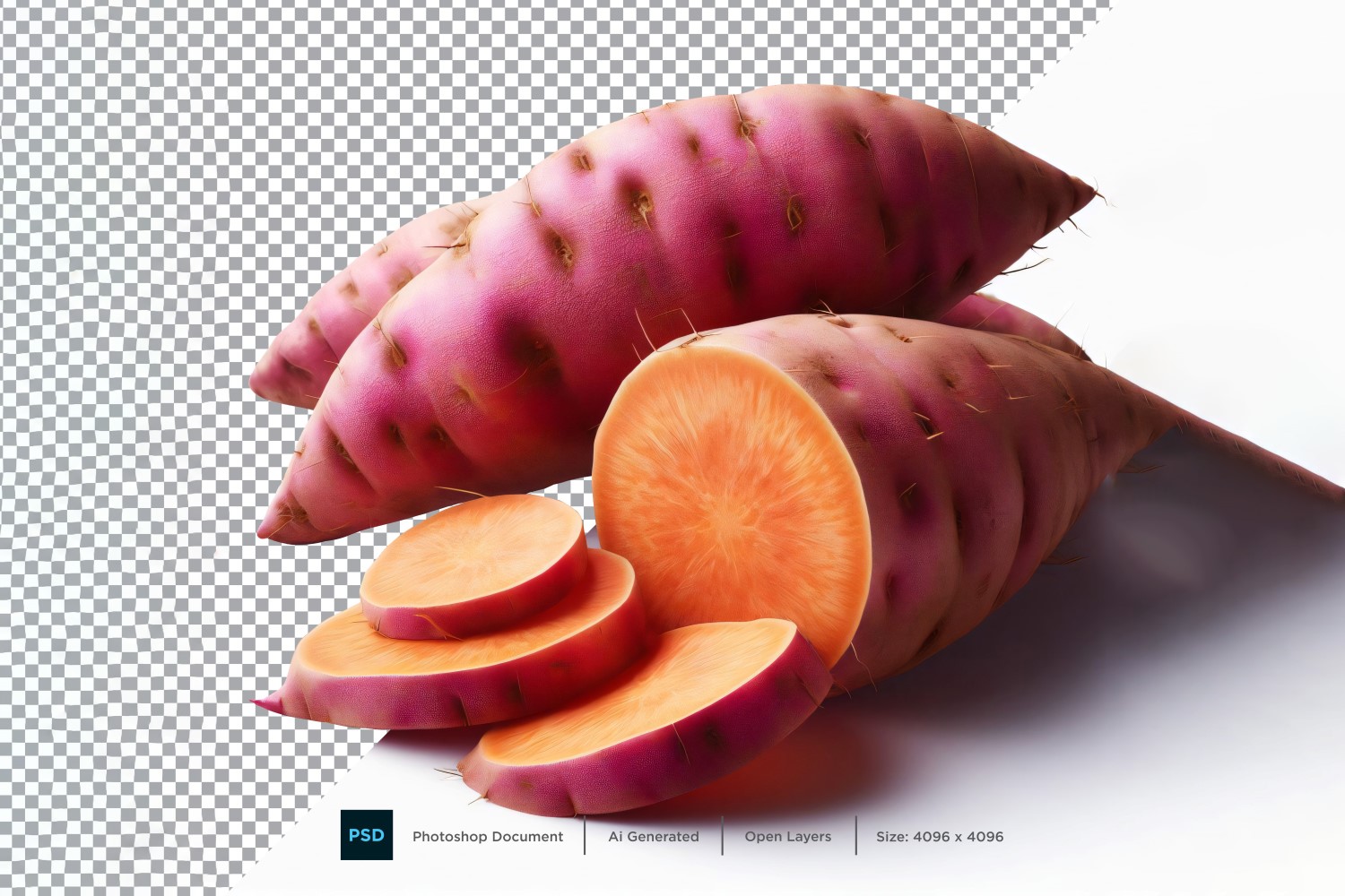 Sweet Potato Fresh Vegetable Transparent background 03