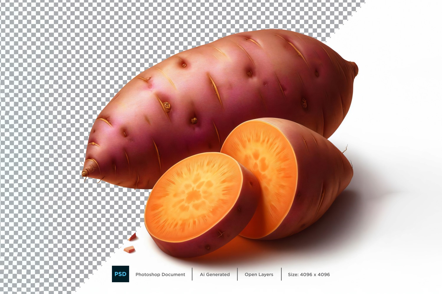 Sweet Potato Fresh Vegetable Transparent background 05