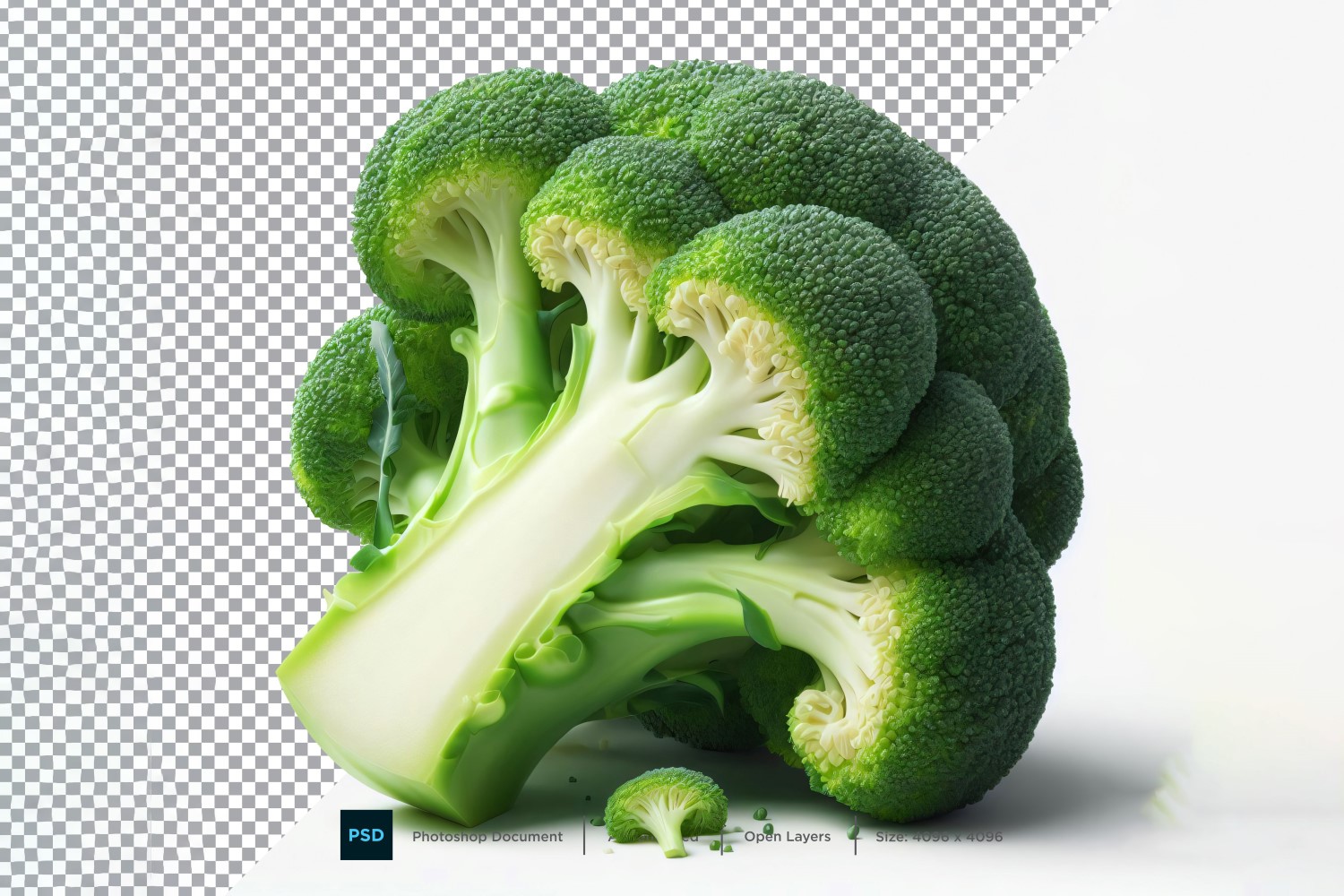Broccoli Fresh Vegetable Transparent background 03