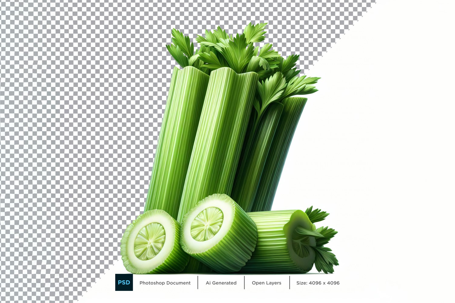 Celery Fresh Vegetable Transparent background 07