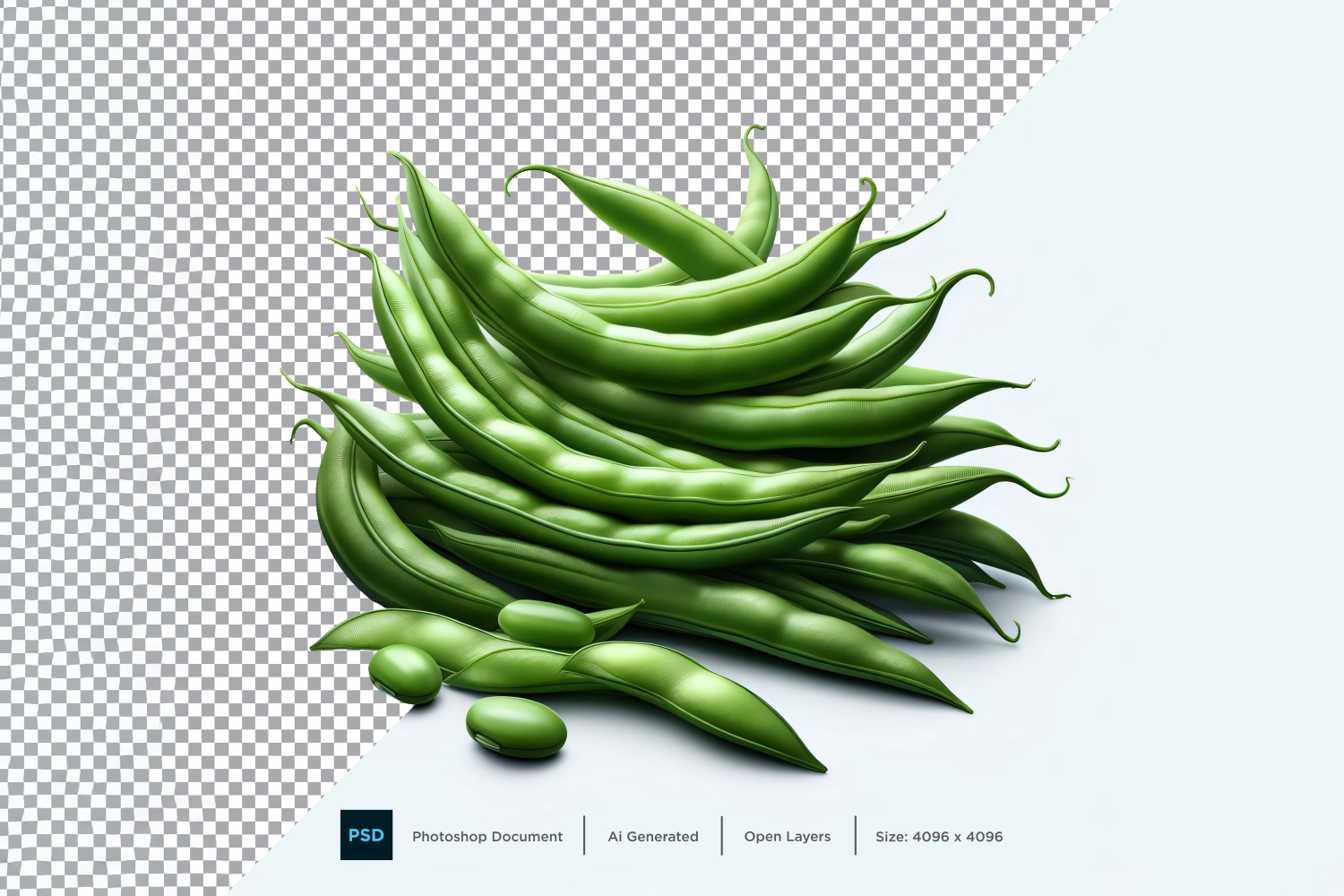 Green bean Fresh Vegetable Transparent background 06