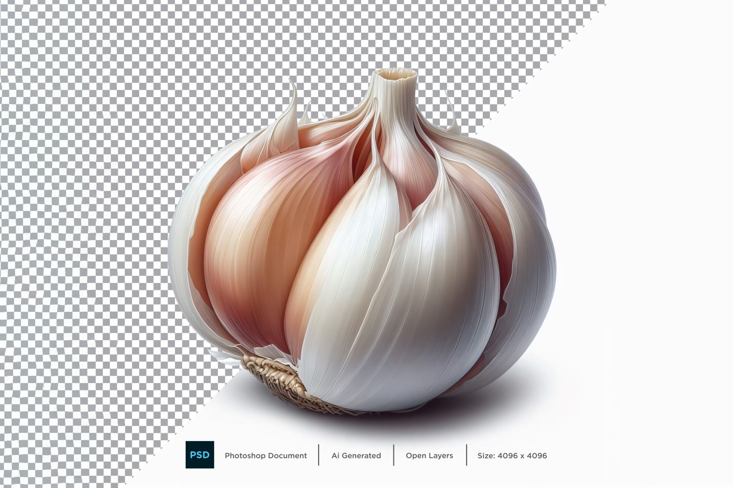 Garlic Fresh Vegetable Transparent background 04