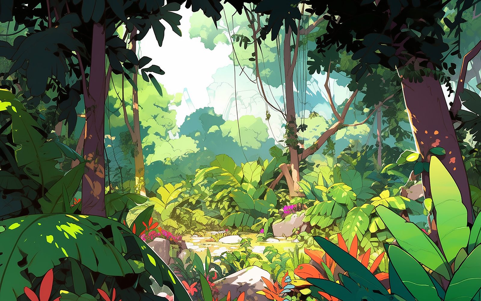 Tropical jungle background_green rainforest background art images_rainforest jungle background