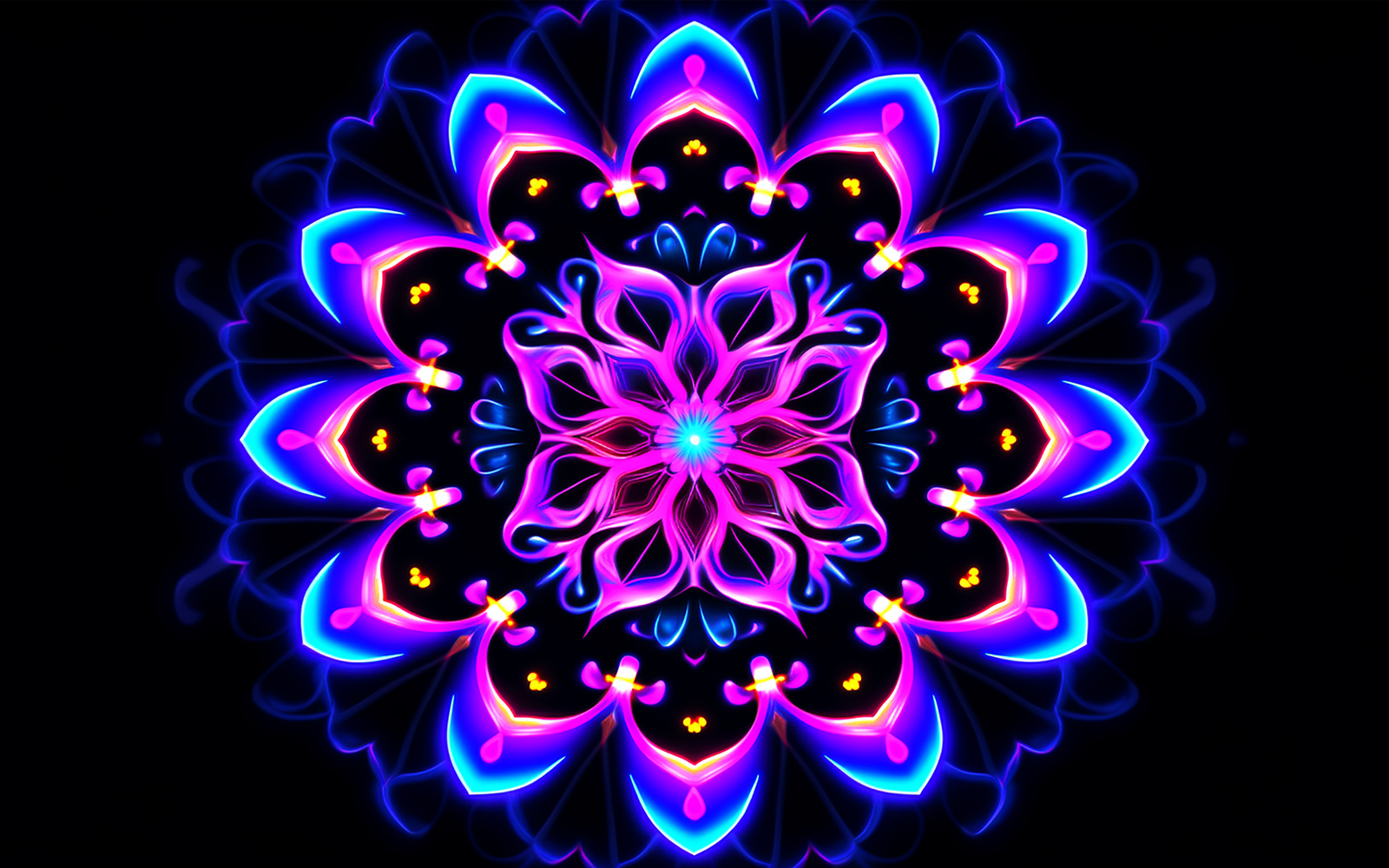 Neon action flower background_neon action ornament__neon action mandala