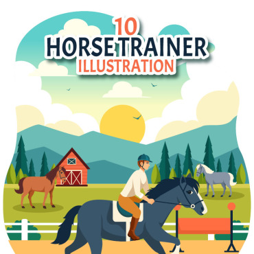 Trainer Equestrian Illustrations Templates 404102