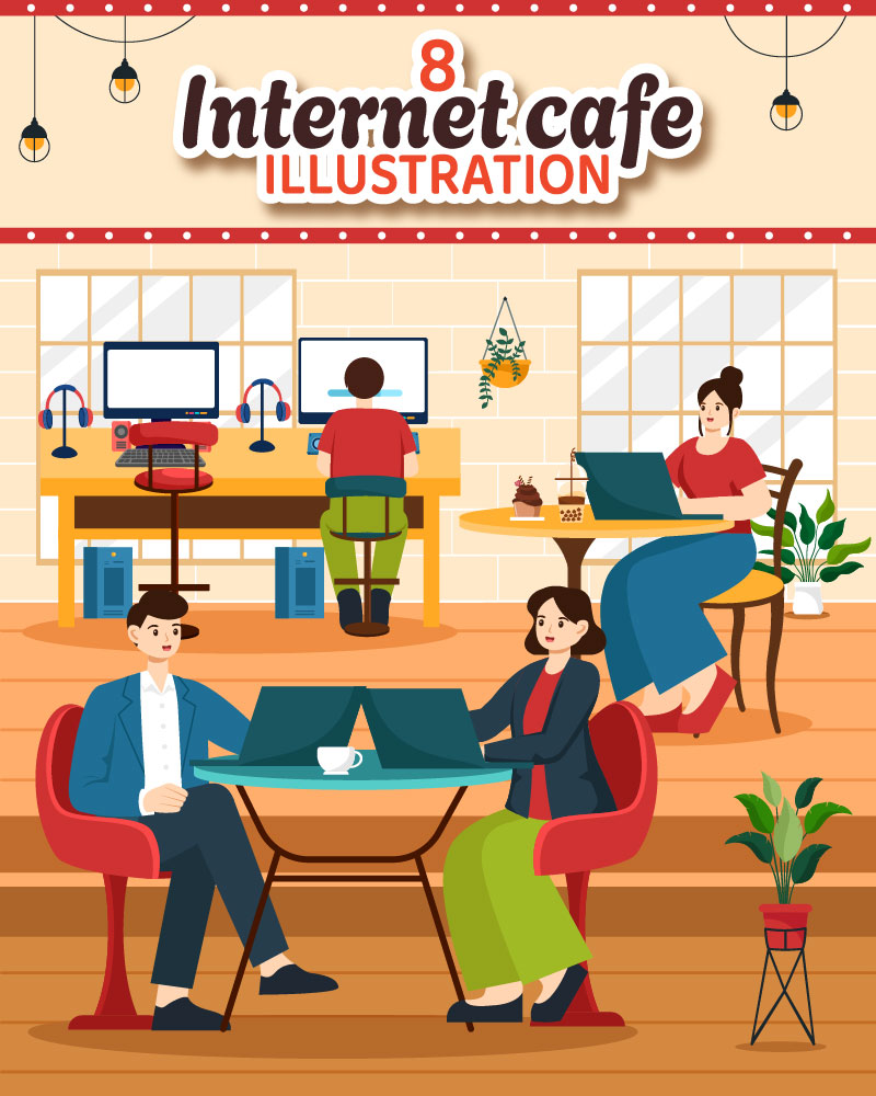 8 Internet Cafe Illustration