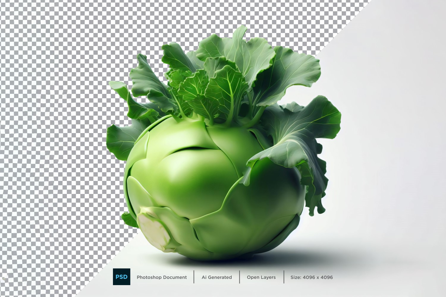 Kohlrabi Fresh Vegetable Transparent background 08