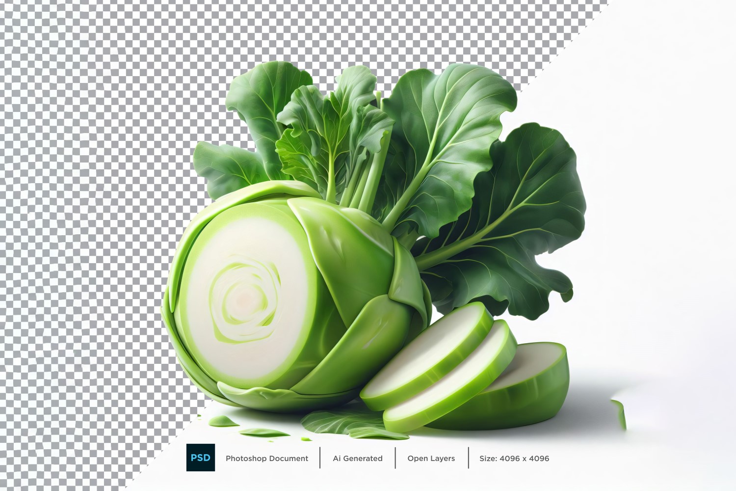 Kohlrabi Fresh Vegetable Transparent background 10