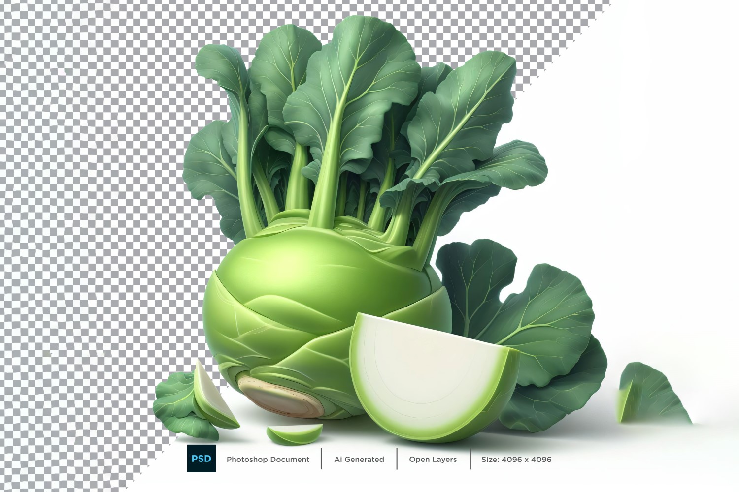 Kohlrabi Fresh Vegetable Transparent background 11