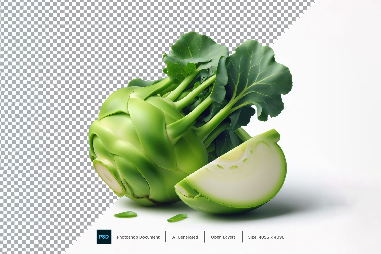 Kohlrabi Fresh Vegetable Transparent background 12