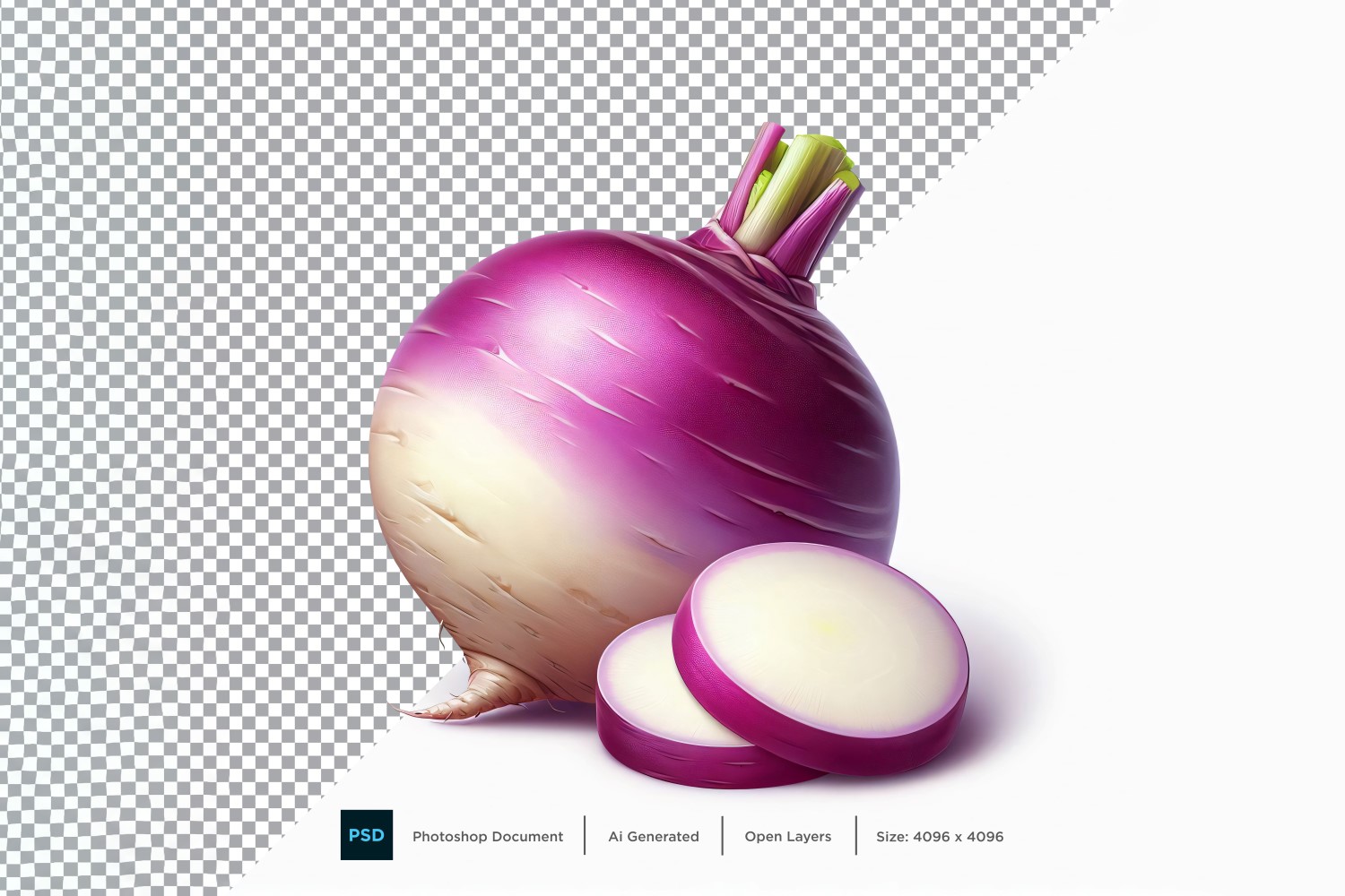 Turnip Fresh Vegetable Transparent background 03