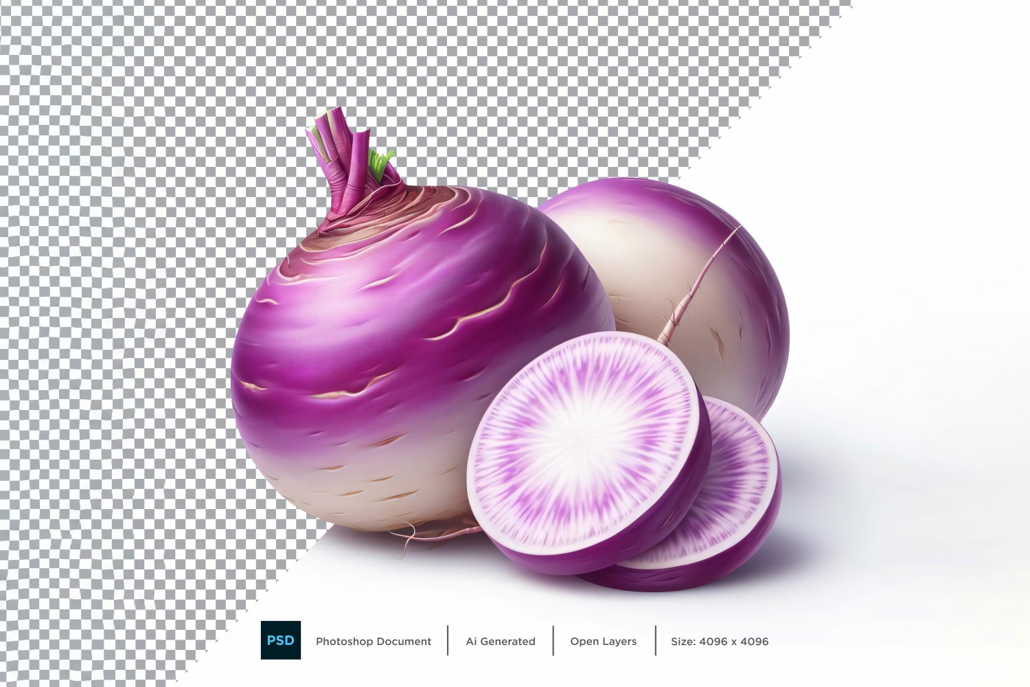 Turnip Fresh Vegetable Transparent background 06