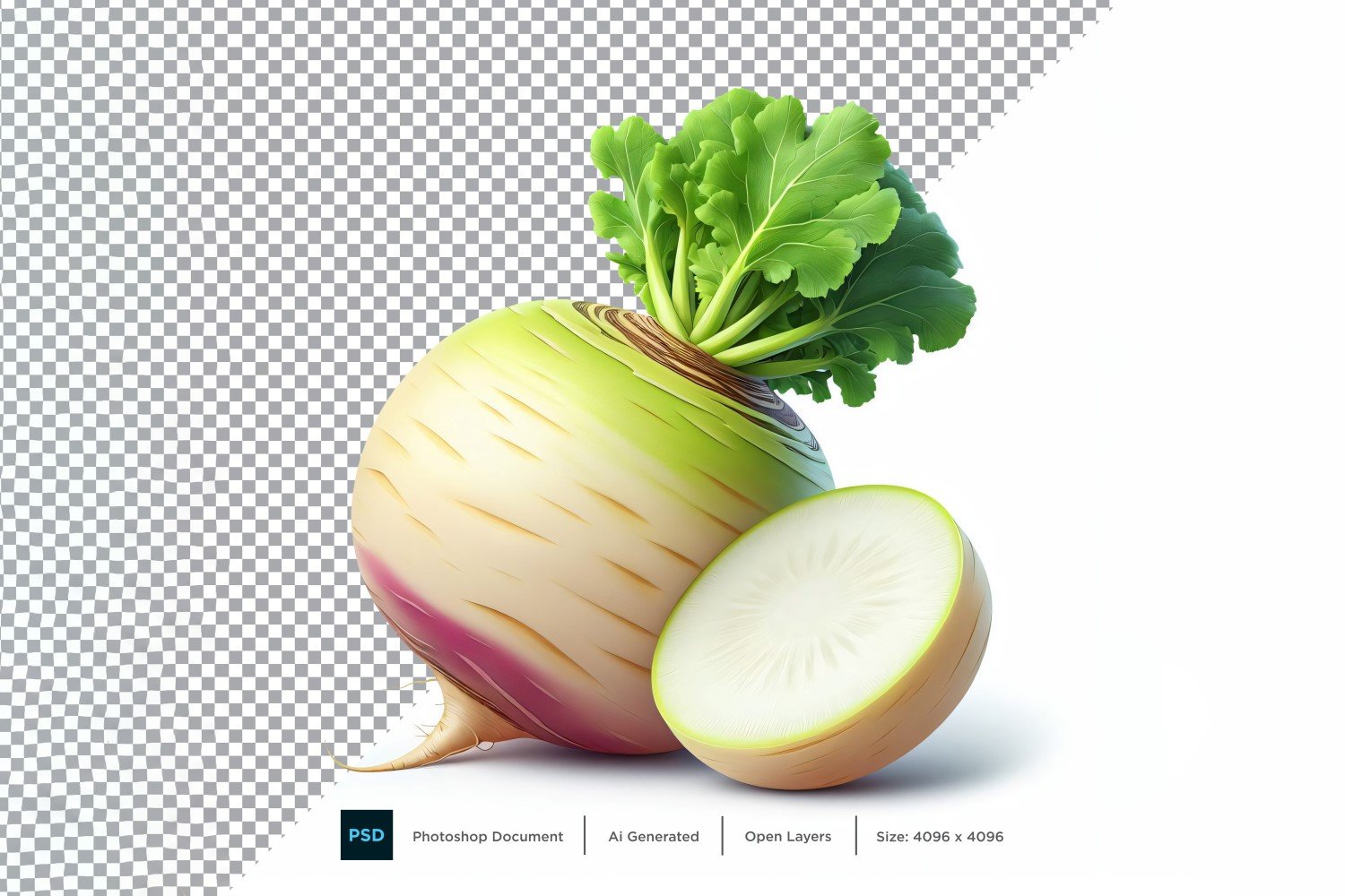 Turnip Fresh Vegetable Transparent background 07