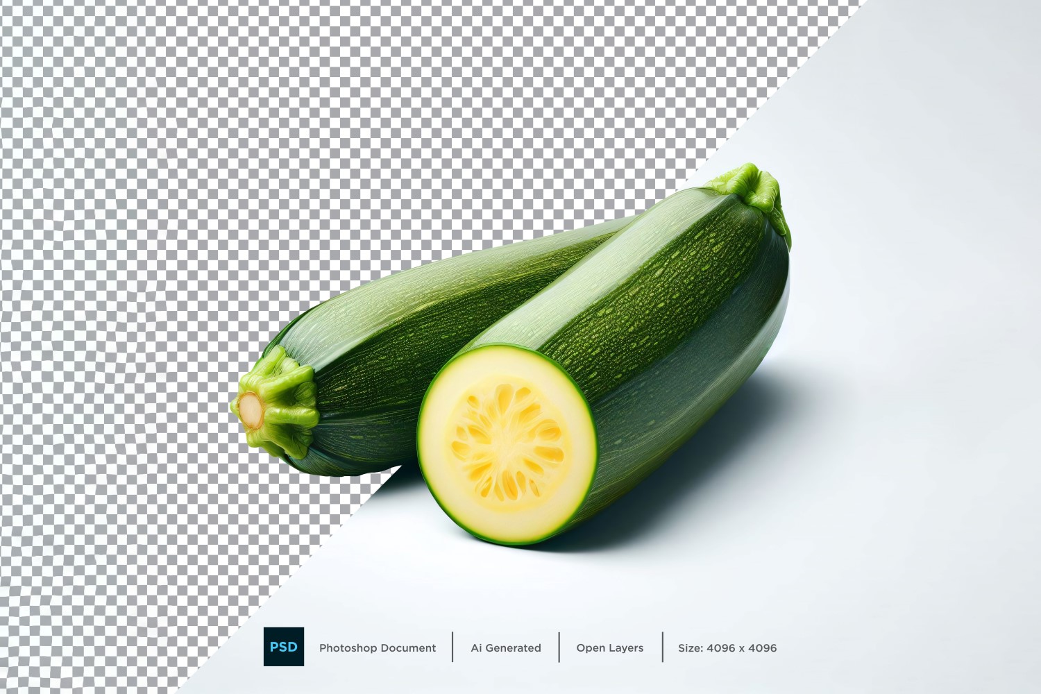 Zucchini Fresh Vegetable Transparent background 02