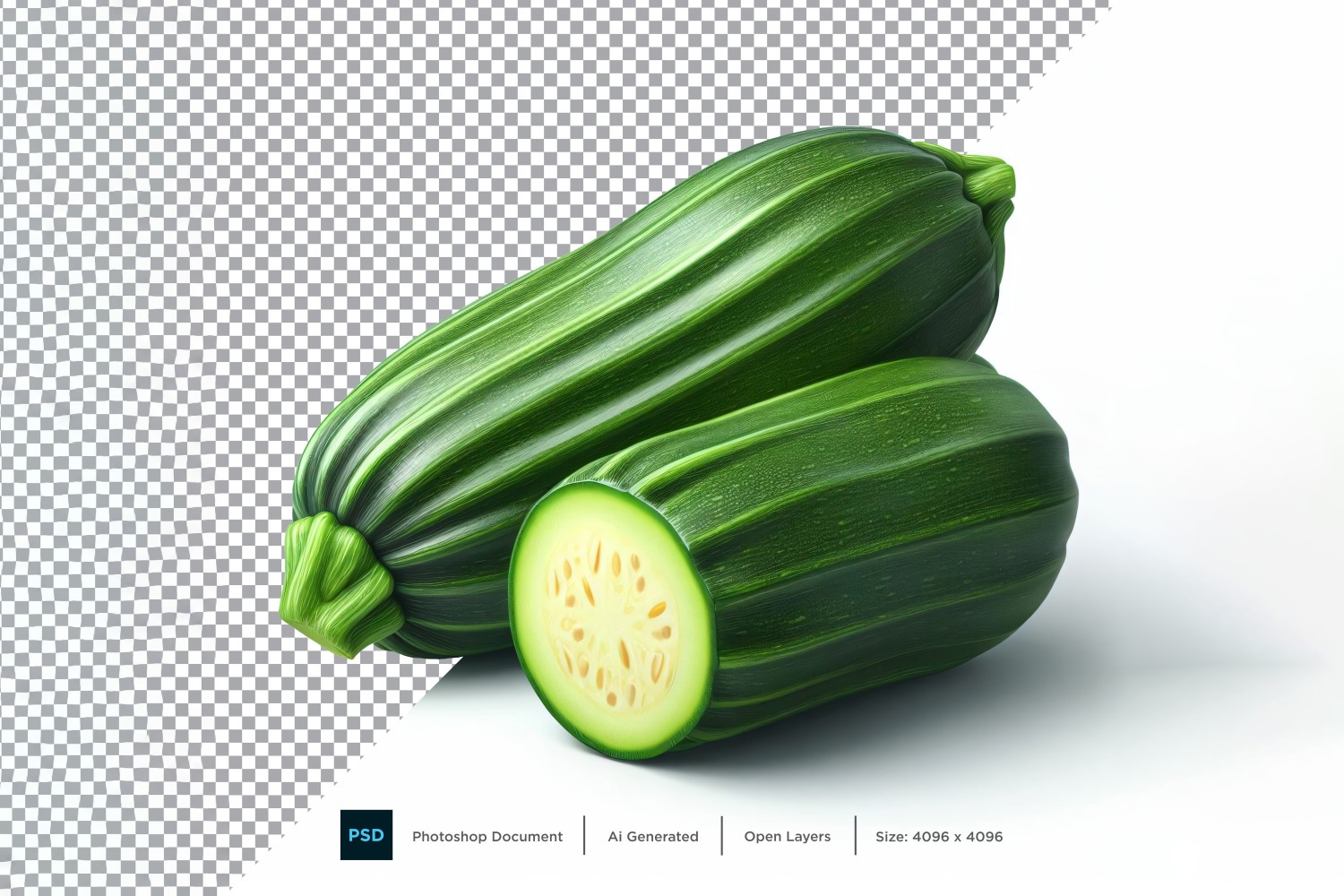 Zucchini Fresh Vegetable Transparent background 05