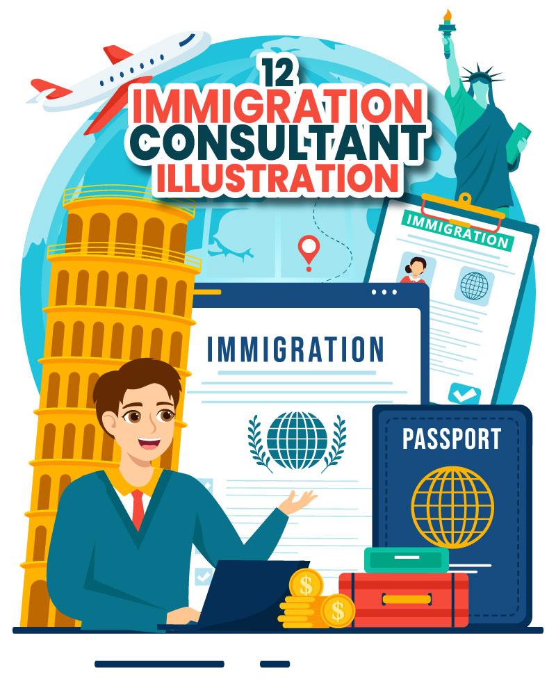 12 Immigration Consultant Illustration