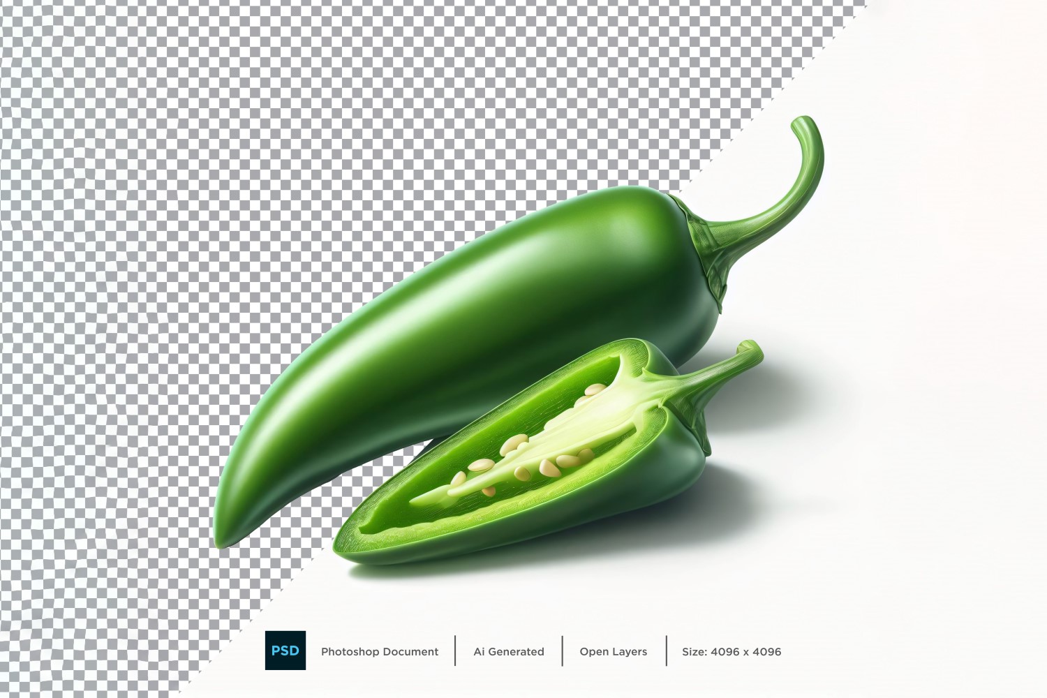 Green chilli Fresh Vegetable Transparent background 08