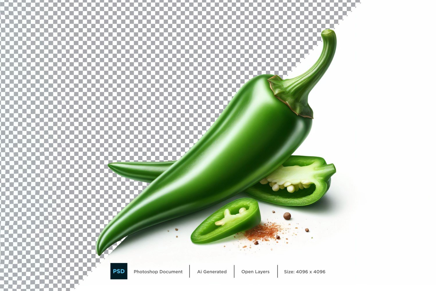 Green chilli Fresh Vegetable Transparent background 10