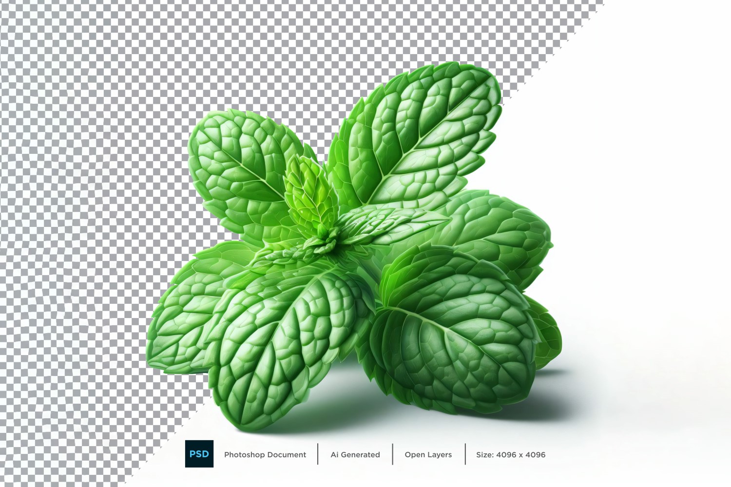 Mint Fresh Vegetable Transparent background 06