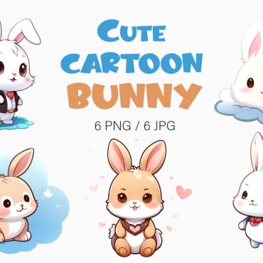 Rabbit Stickers Illustrations Templates 404349
