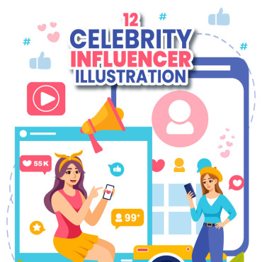 Influencer Influencer Illustrations Templates 404492