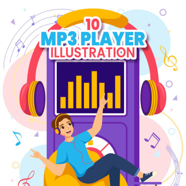 Player Mp3 Illustrations Templates 404521