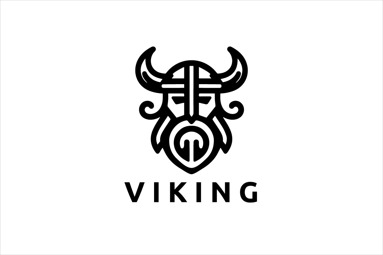 Modern Viking Head Logo Design
