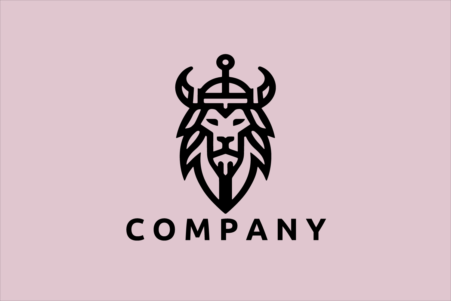 Lion Viking Logo Design V2