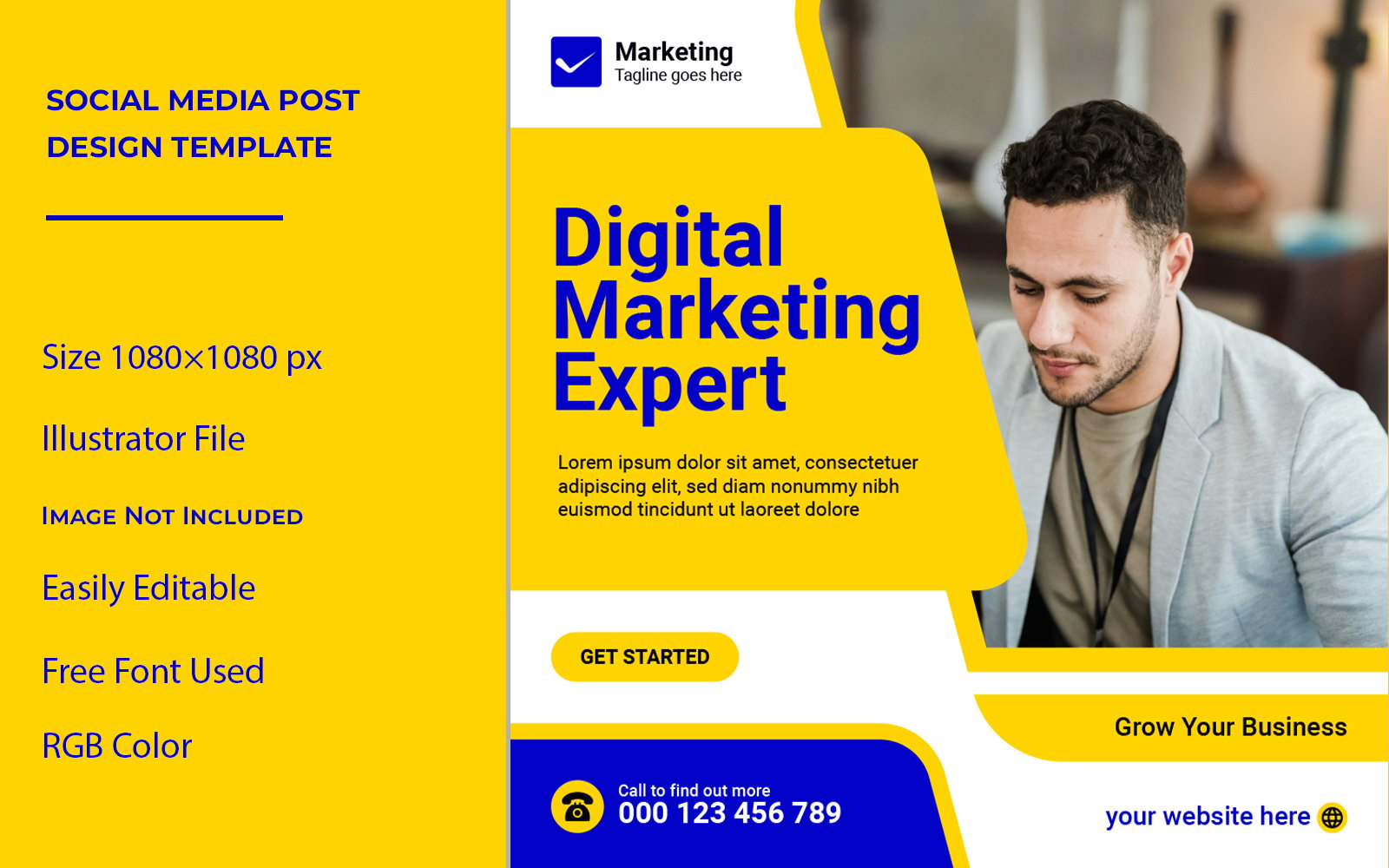 Digital marketing Social Media Post Design Template 1