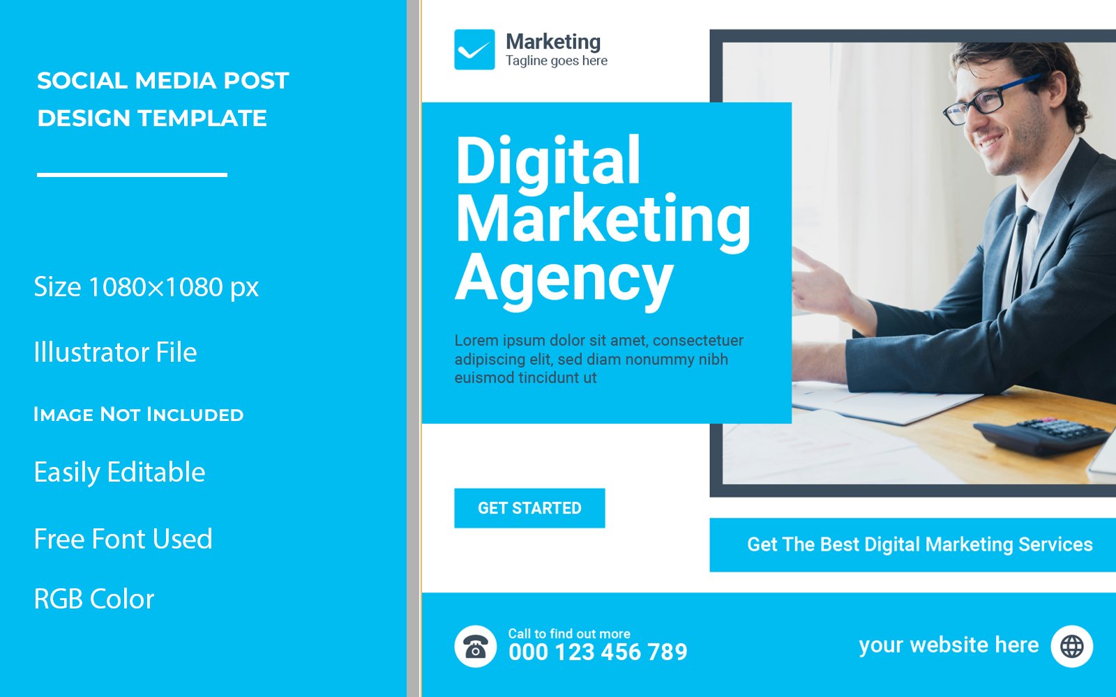 Digital marketing Social Media Post Design Template 2