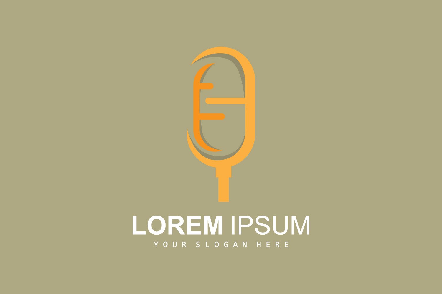 Radio Podcast Logo Microphone IllustrationV4