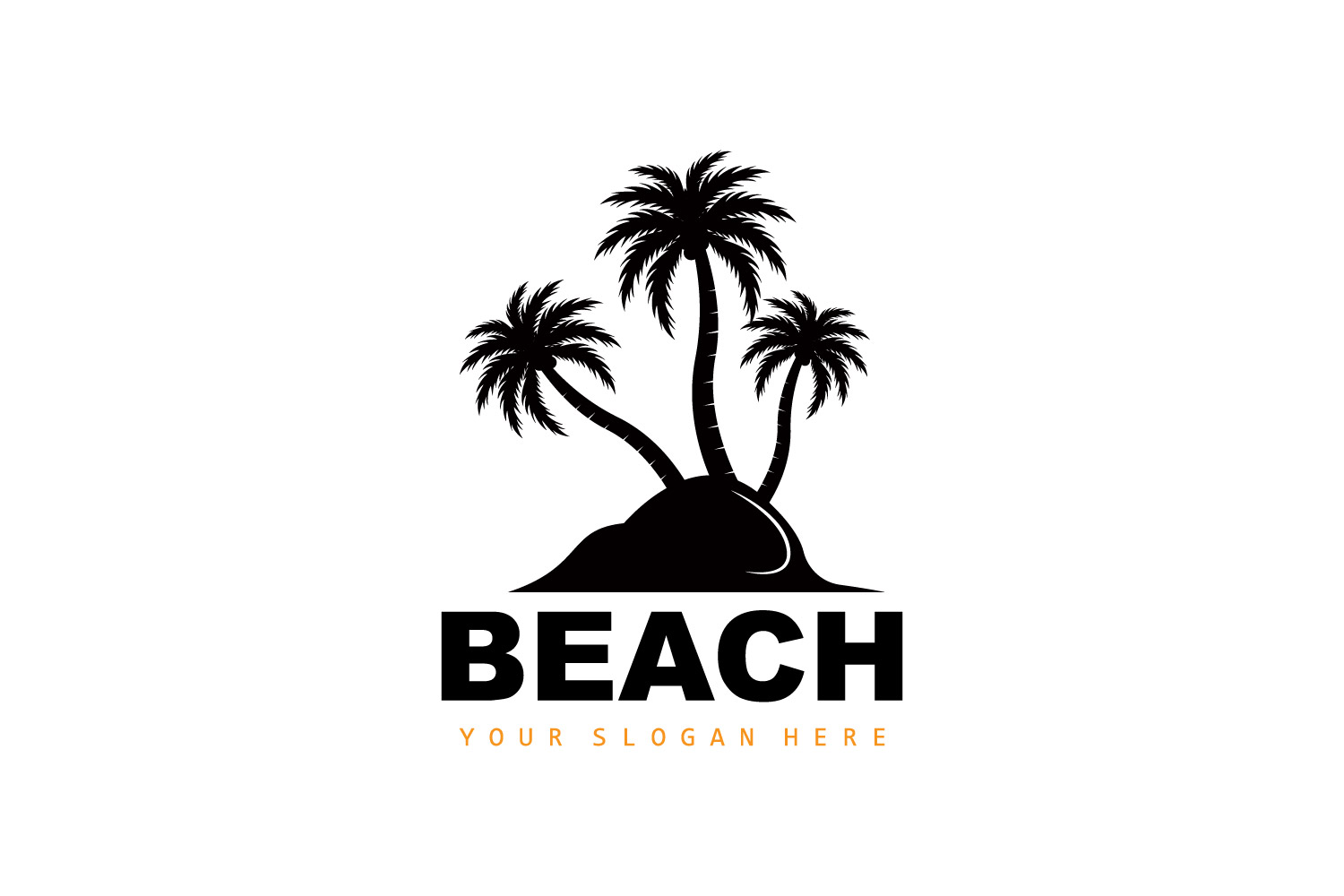 Palm Tree Logo Beach Summer DesignV1