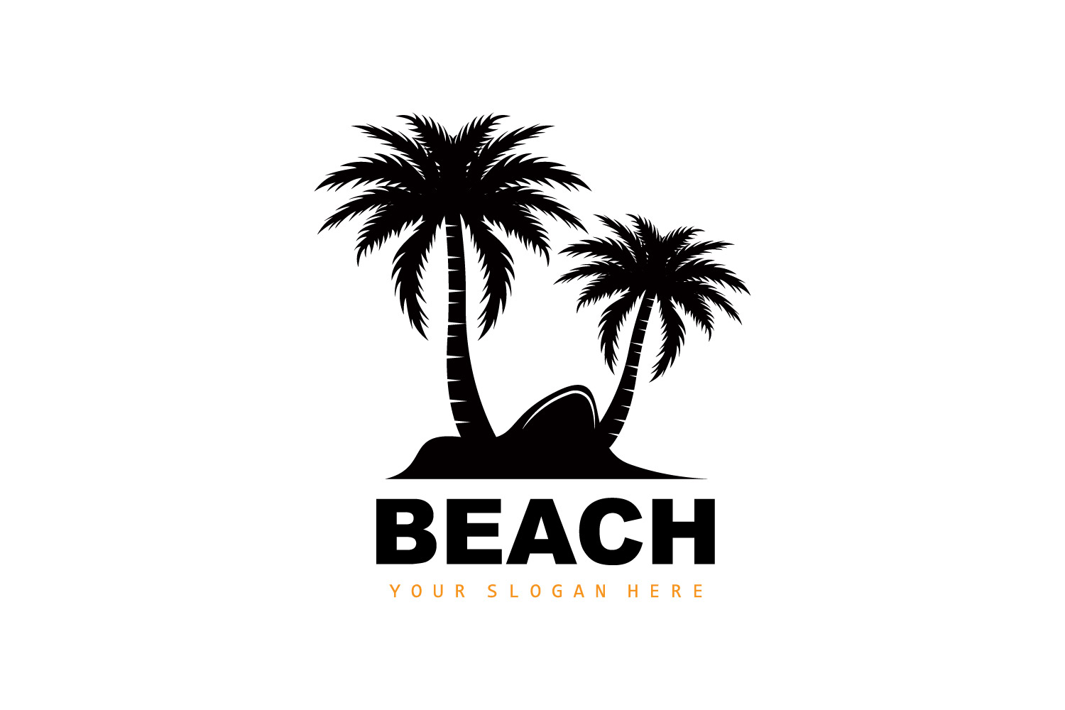 Palm Tree Logo Beach Summer DesignV10