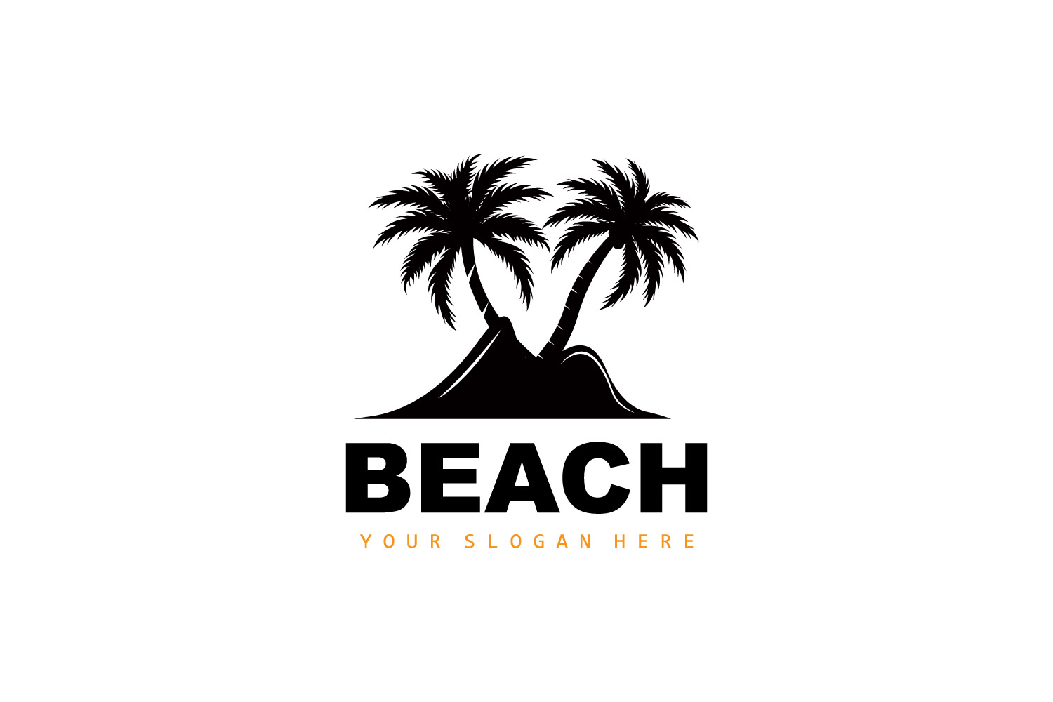 Palm Tree Logo Beach Summer DesignV11