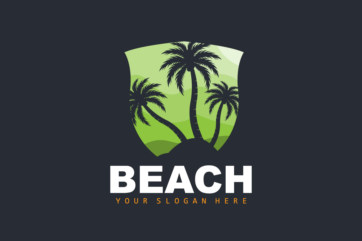 Palm Tree Logo Beach Summer DesignV23