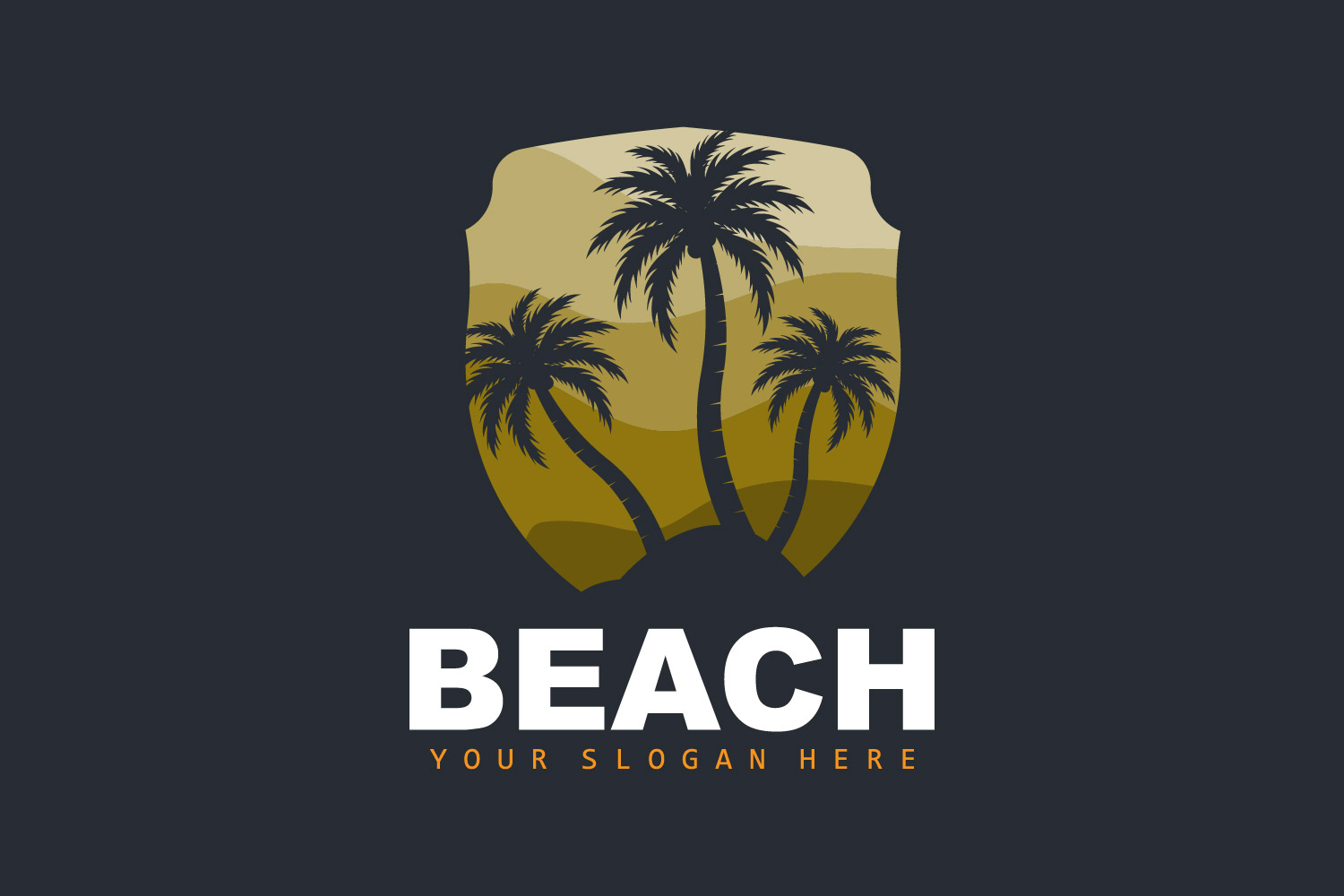 Palm Tree Logo Beach Summer DesignV26
